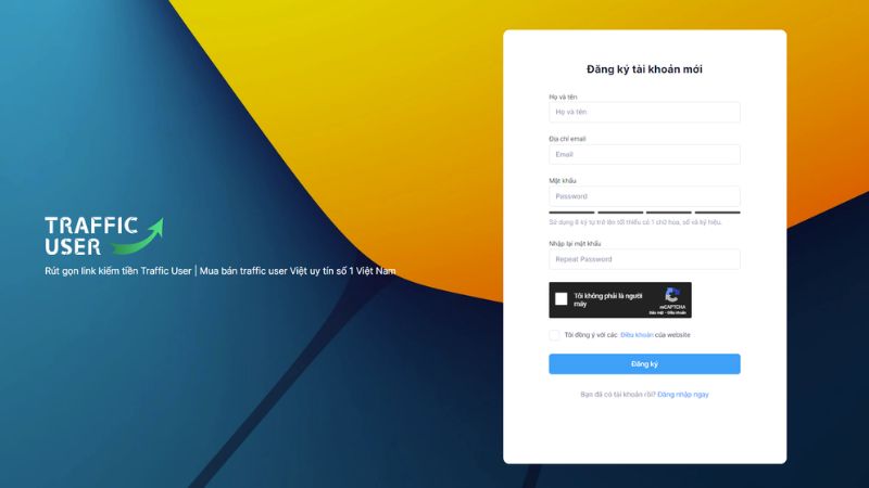 đăng ký tài khoản kiếm tiền traffic