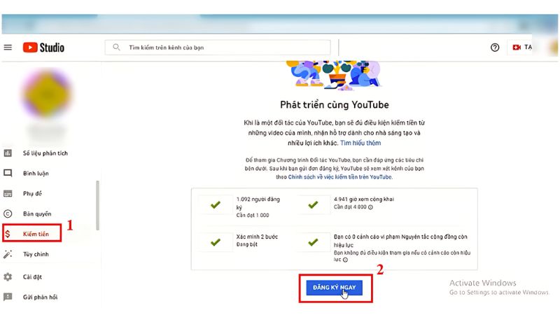 kiếm tiền trên youtube